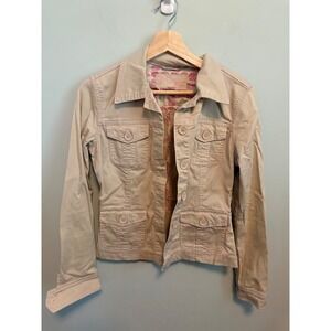 Phard Billionaire Boys Club Tan Khaki Utility Jacket Pink Floral Lining Medium